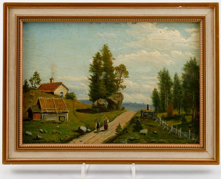 CARL AUGUST FAHLGREN, olja på pannå, sign.