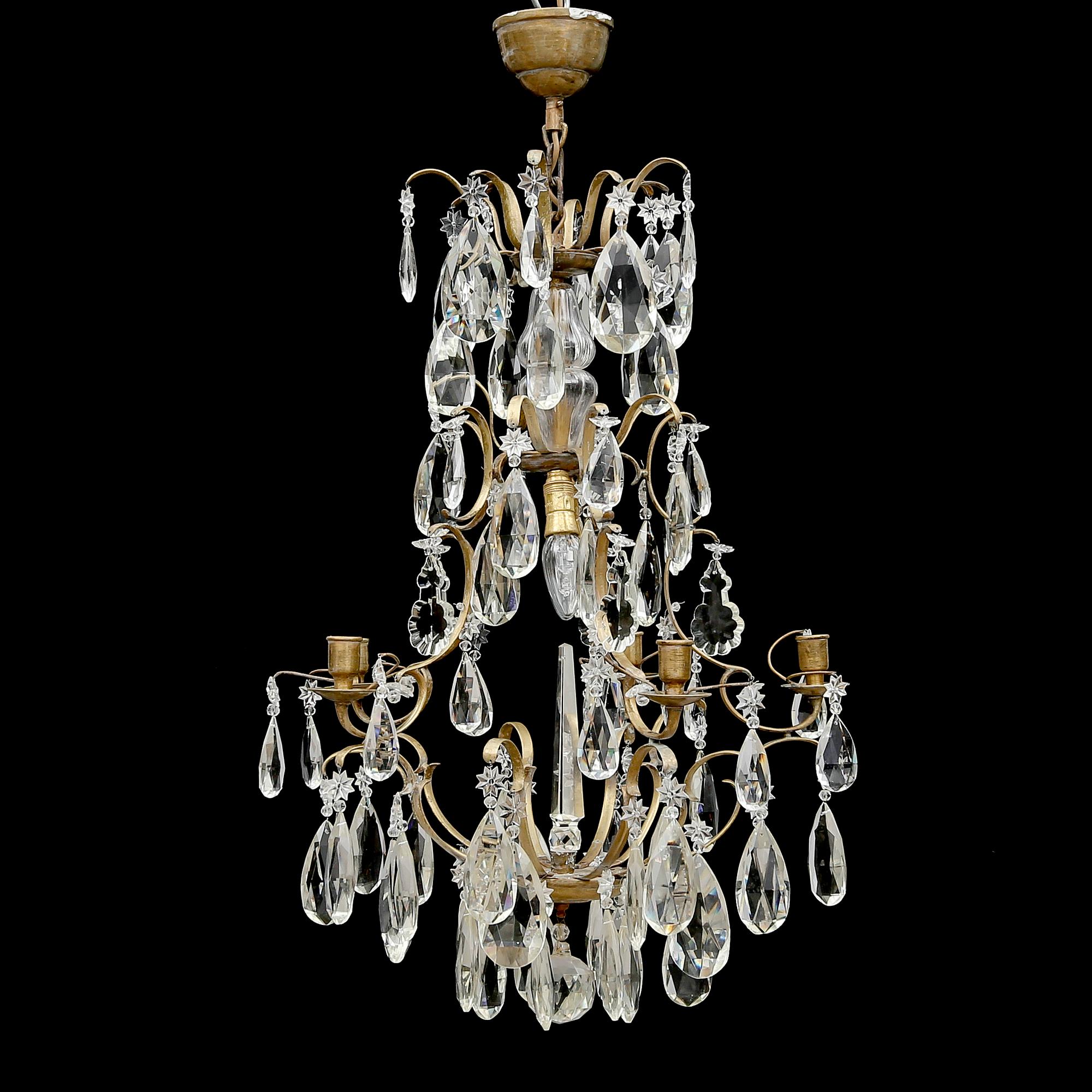 LJUSKRONA, barockstil, 1900-talets första hälft. Höjd ca 65 cm.
