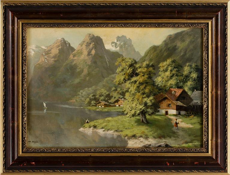 OKÄND KONSTNÄR, olja på duk. Bär sign W Stein, 1800-talets slut.