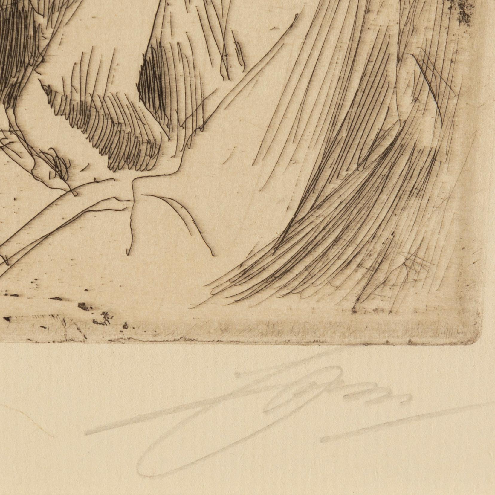 Anders Zorn, etsning, 1897, signerad med blyerts.