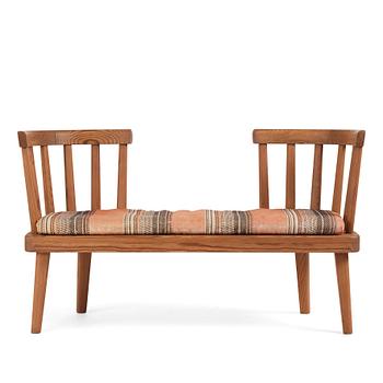 290. Axel Einar Hjorth, a stained pine 'Utö' sofa, Nordiska Kompaniet, Sweden 1930s.