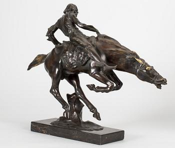 BRUNO ZACH, skulptur, patinerad brons,  Märkt Argentor Vienna. Monogramsignerad BZ.