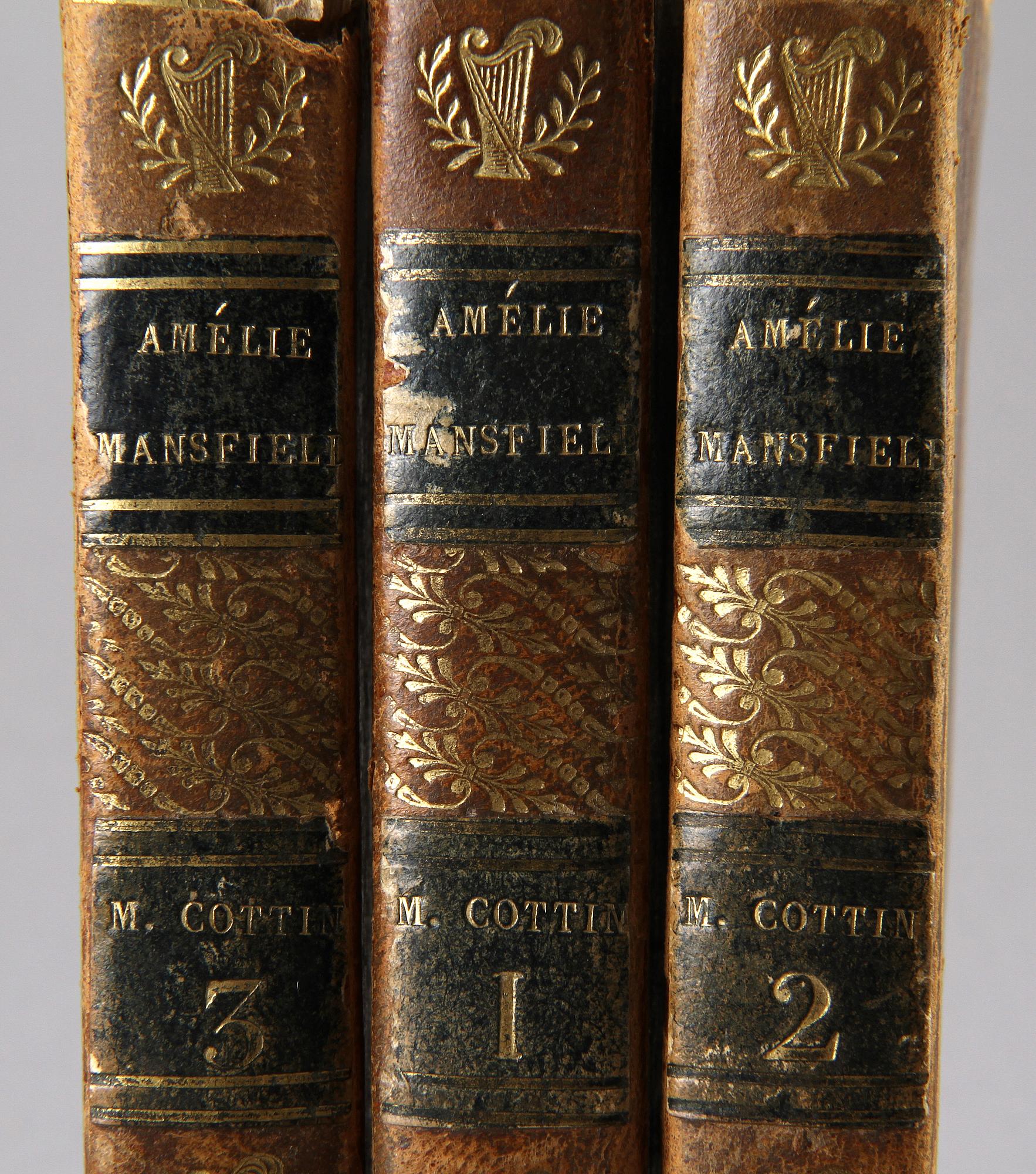 BOK, 3 vol, "Oeuvres Complètes de Mme. Cottin", Amelie Mansfield, Paris, 1818.