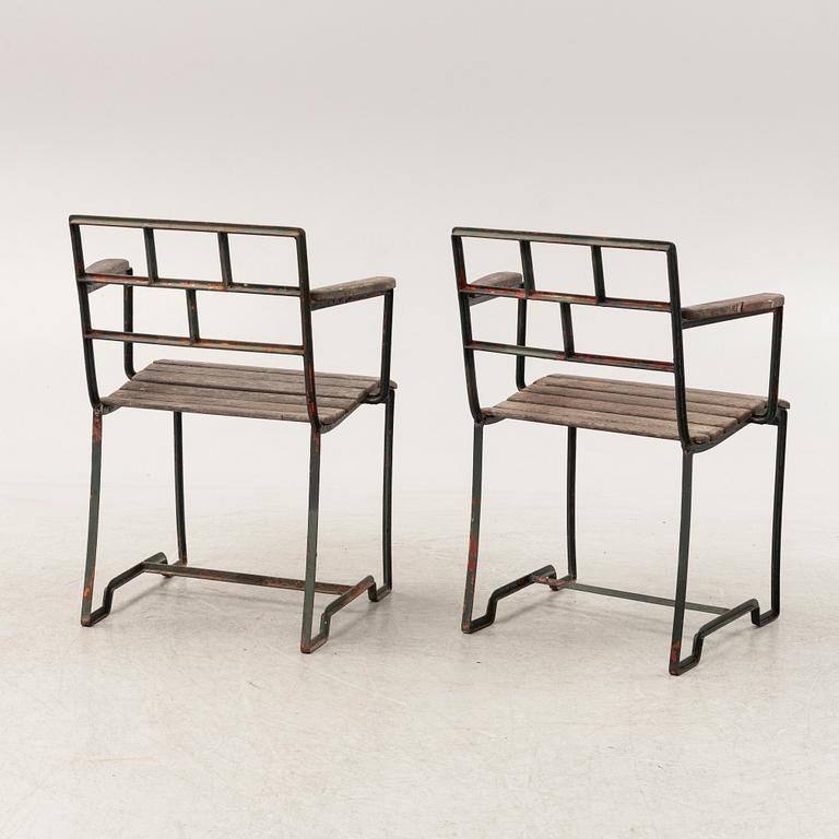Carl Hörvik, a pair of garden chairs for 'Stadshotellet Båstad' or 'Lindgården', Stockholm, ca 1927-1929.