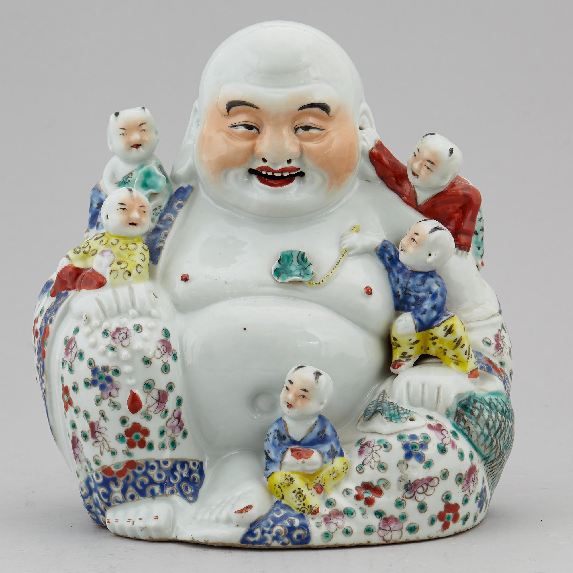 A large Chinese famille rose buddha, 20th century.