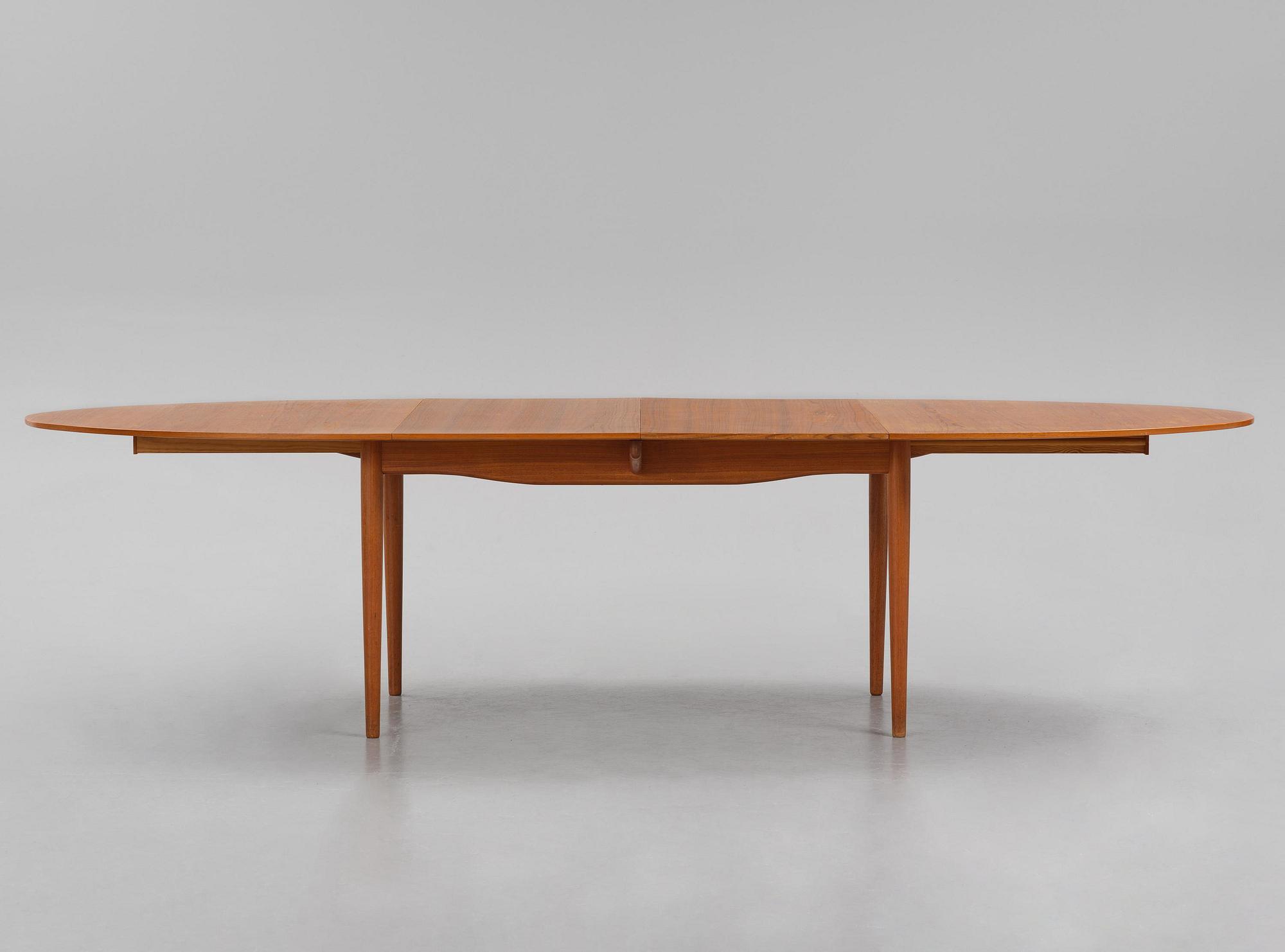Finn Juhl, a teak dining table, Niels Vodder, Denmark, 1960s.