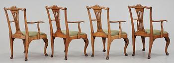 KARMSTOLAR, 4 st, rokokostil, Holland, 1800-tal.