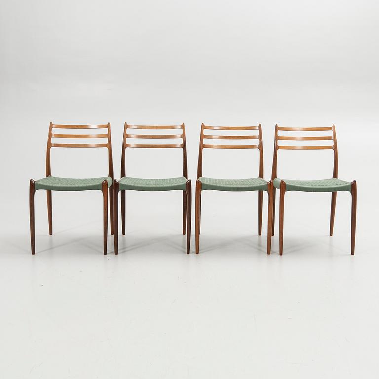 Niels Otto Møller, stolar, 4 st., Poul Jeppesen & JL Möller, Danmark, 1900-talets mitt.
