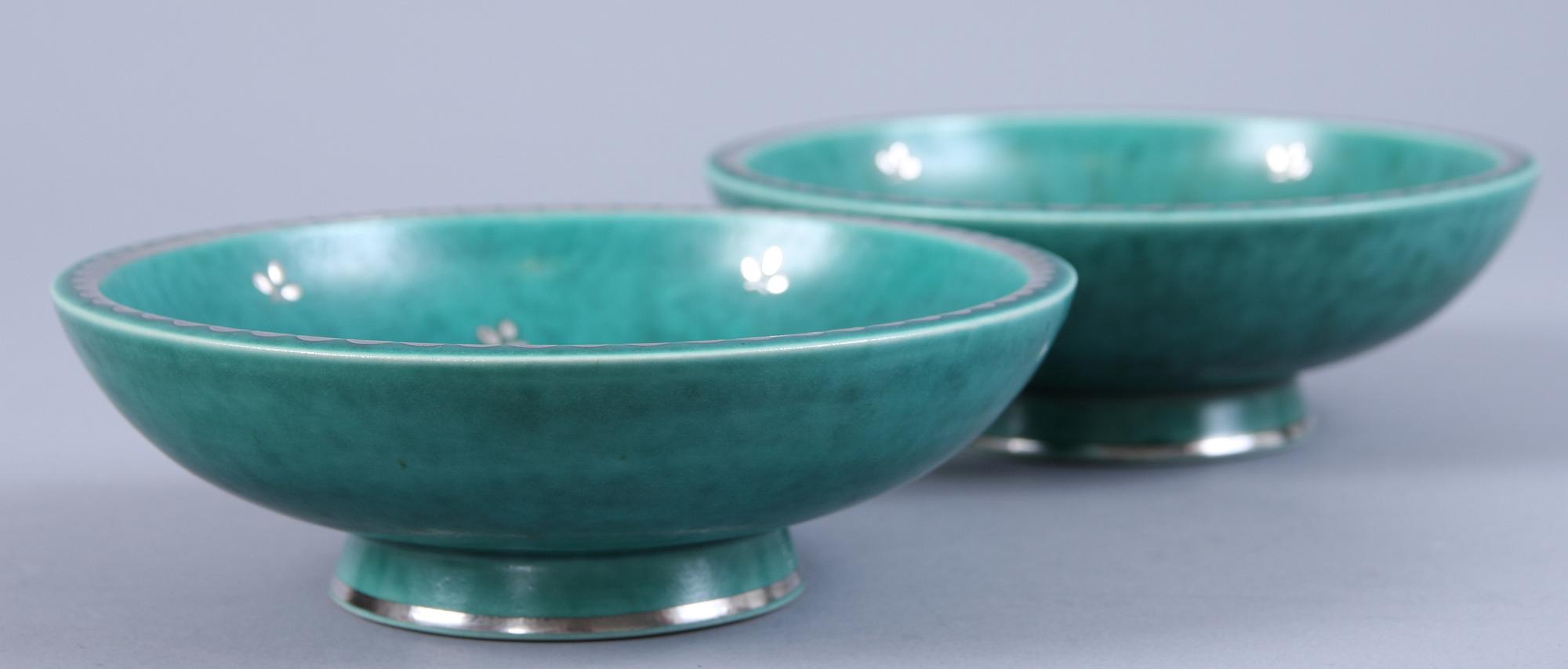 SKÅLAR, ett par, "Argenta", Wilhelm Kåge, Gustavsberg.