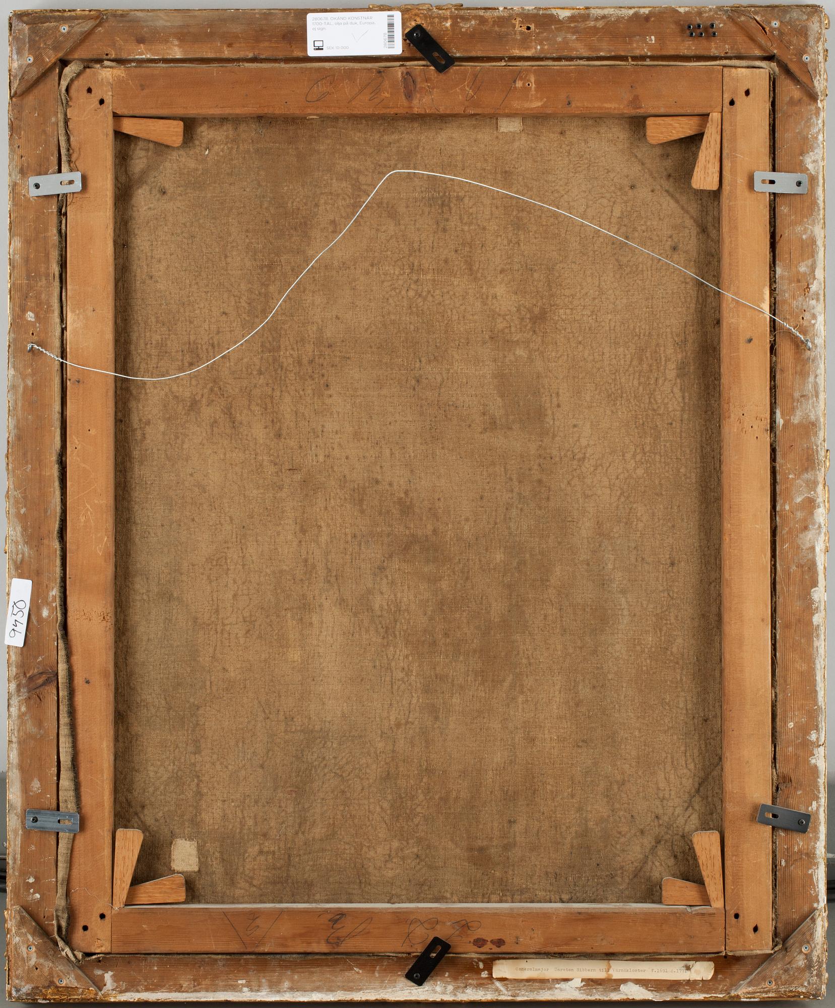 OKÄND KONSTNÄR, olja på duk, Europa 1700-tal, ej sign.