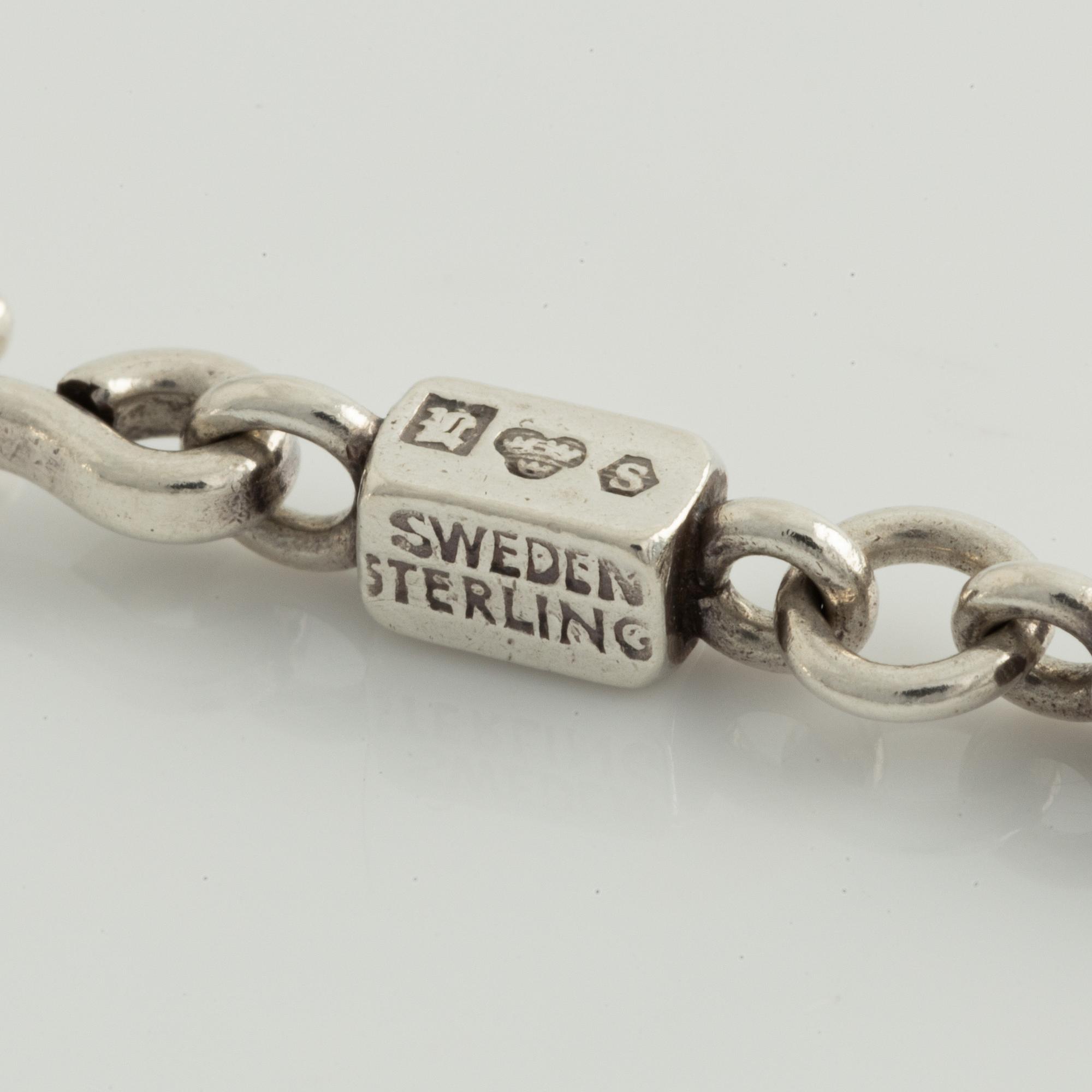 Wiwen Nilsson, collier, ring och stavkedja, sterlingsilver.