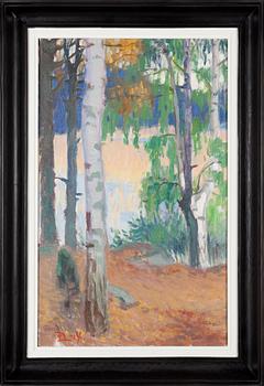 Edwin Lydén, Birches at the shore.