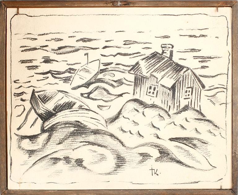 IDA KERKOVIUS, blandteknik, signerad.