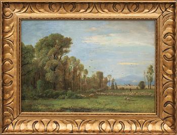 OKÄND KONSTNÄR, olja på uppfodrad duk, otydligt signerad. 1800-talets slut.