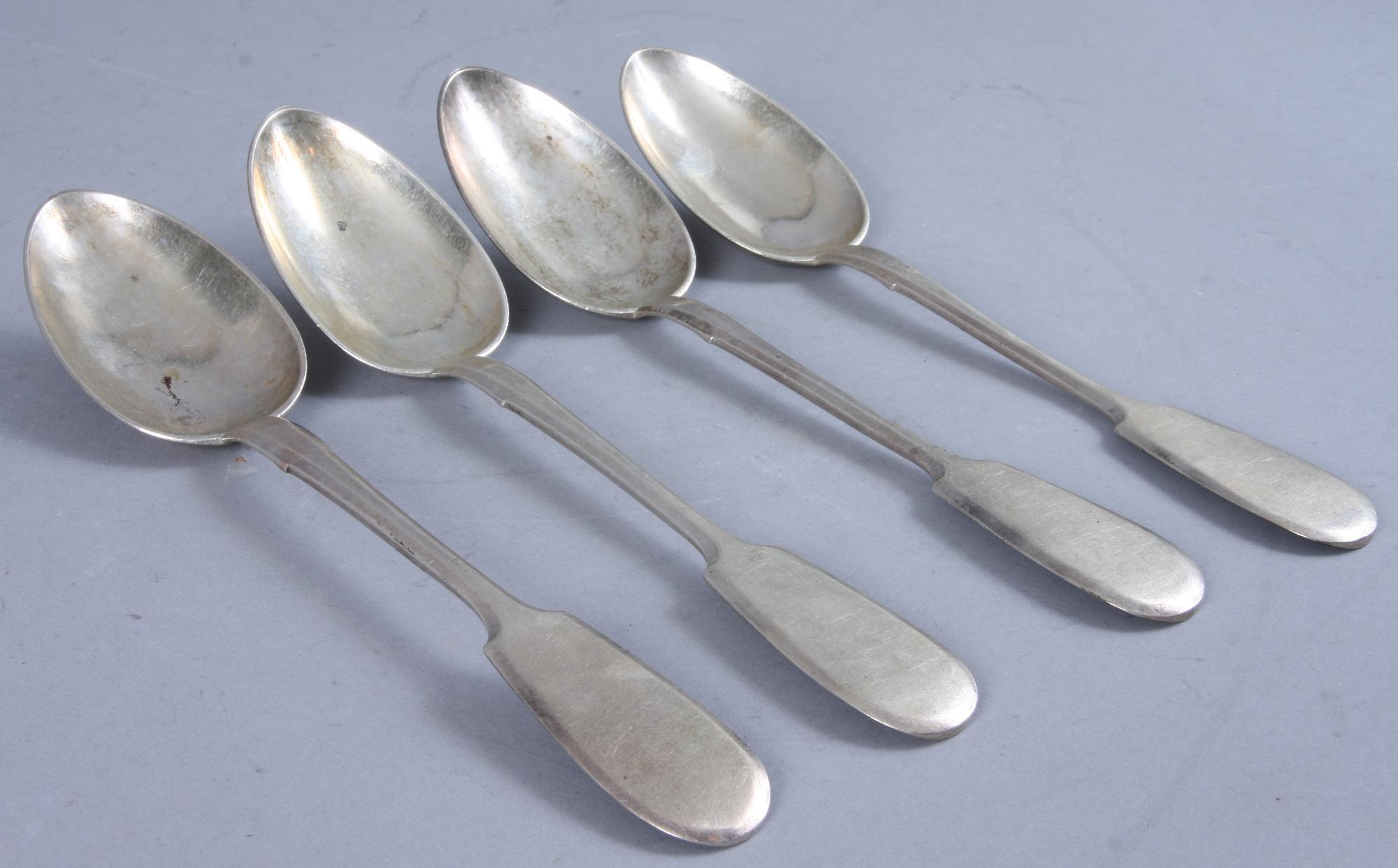 SKEDAR, 4 st, silver, bär ryska stämplar, år 1892. Vikt 284 gram.