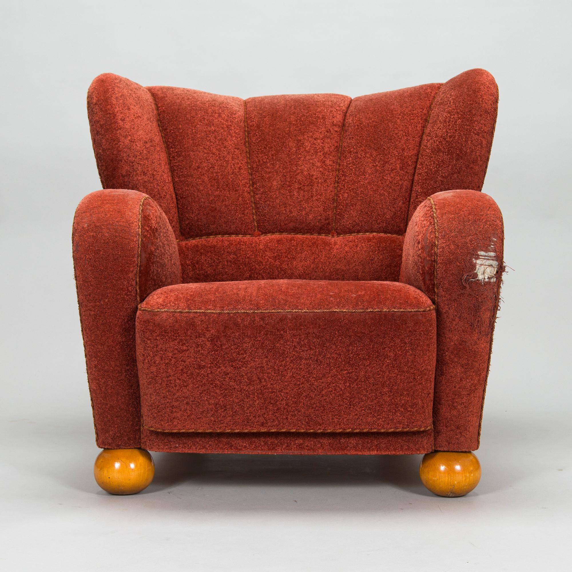 Märta Blomstedt, fåtölj, Aulanko-modellen. Formgiven 1939.