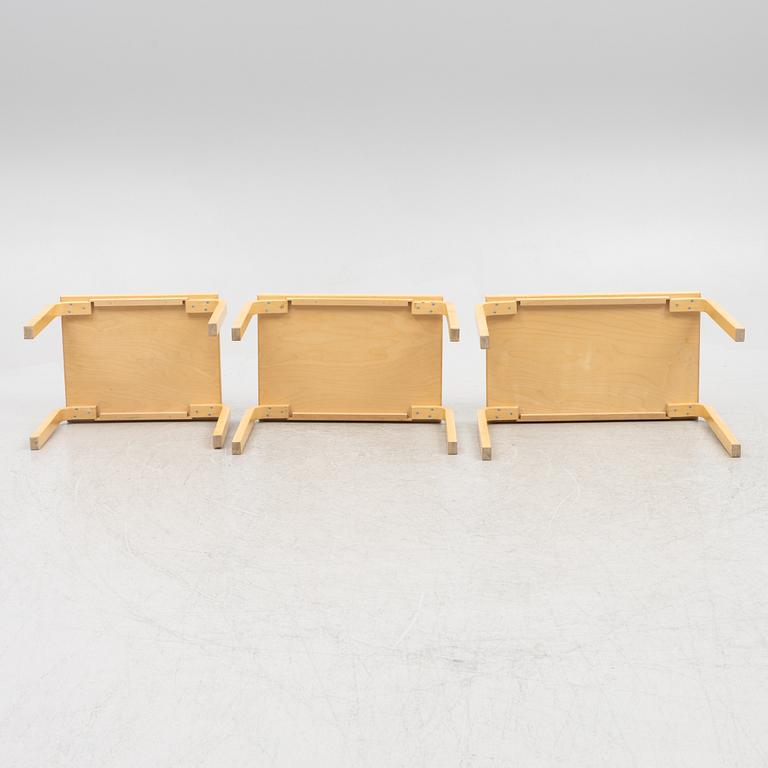 Alvar Aalto, nesting tables 3 pieces, model 88, Artek.