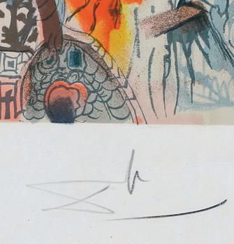 SALVADOR DALI. Färglitografi, sign o numr 2/J.