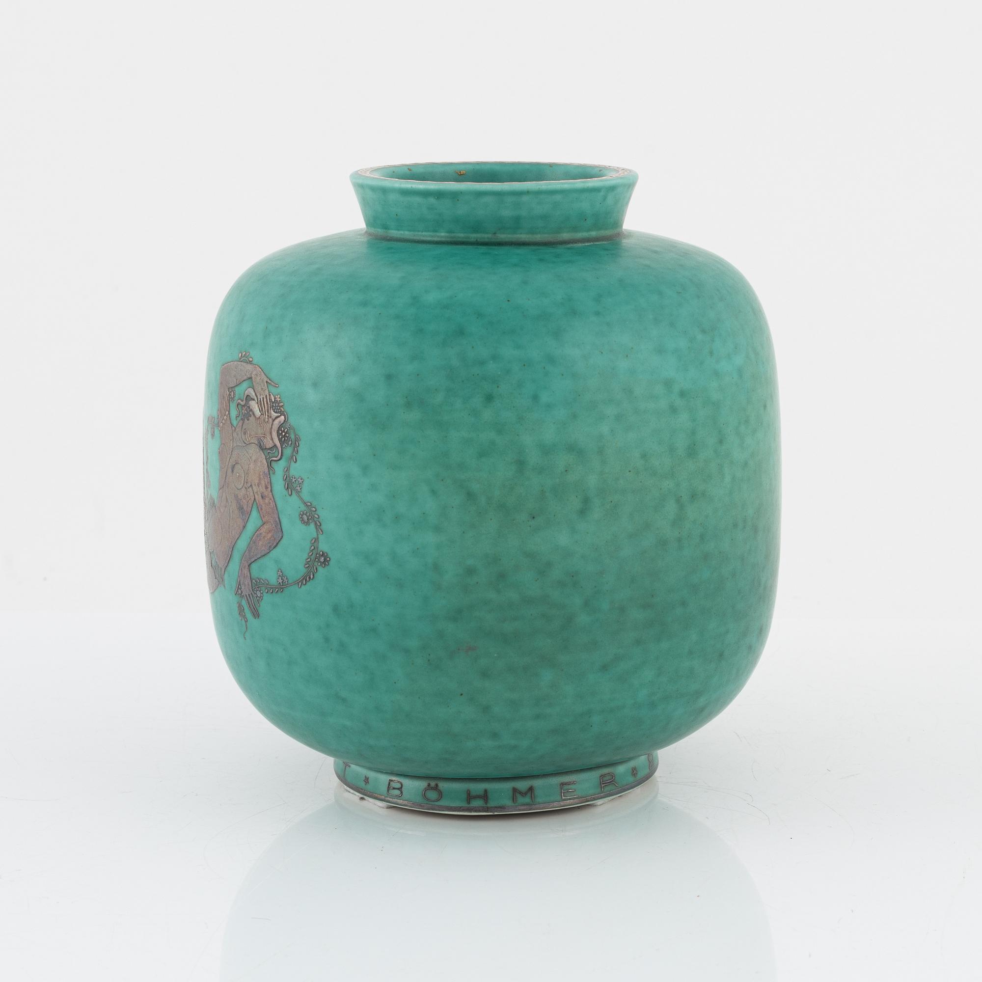 Wilhelm Kåge, vase, stoneware, "Argenta", Gustavsberg, Sweden.