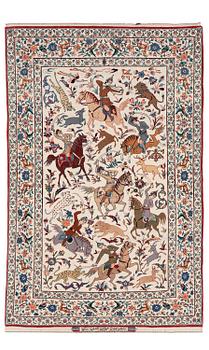 408. A semi-antique Isfahan rug, Central Persia, signed (Sadegh) Seirafian, c. 174 x 113 cm.