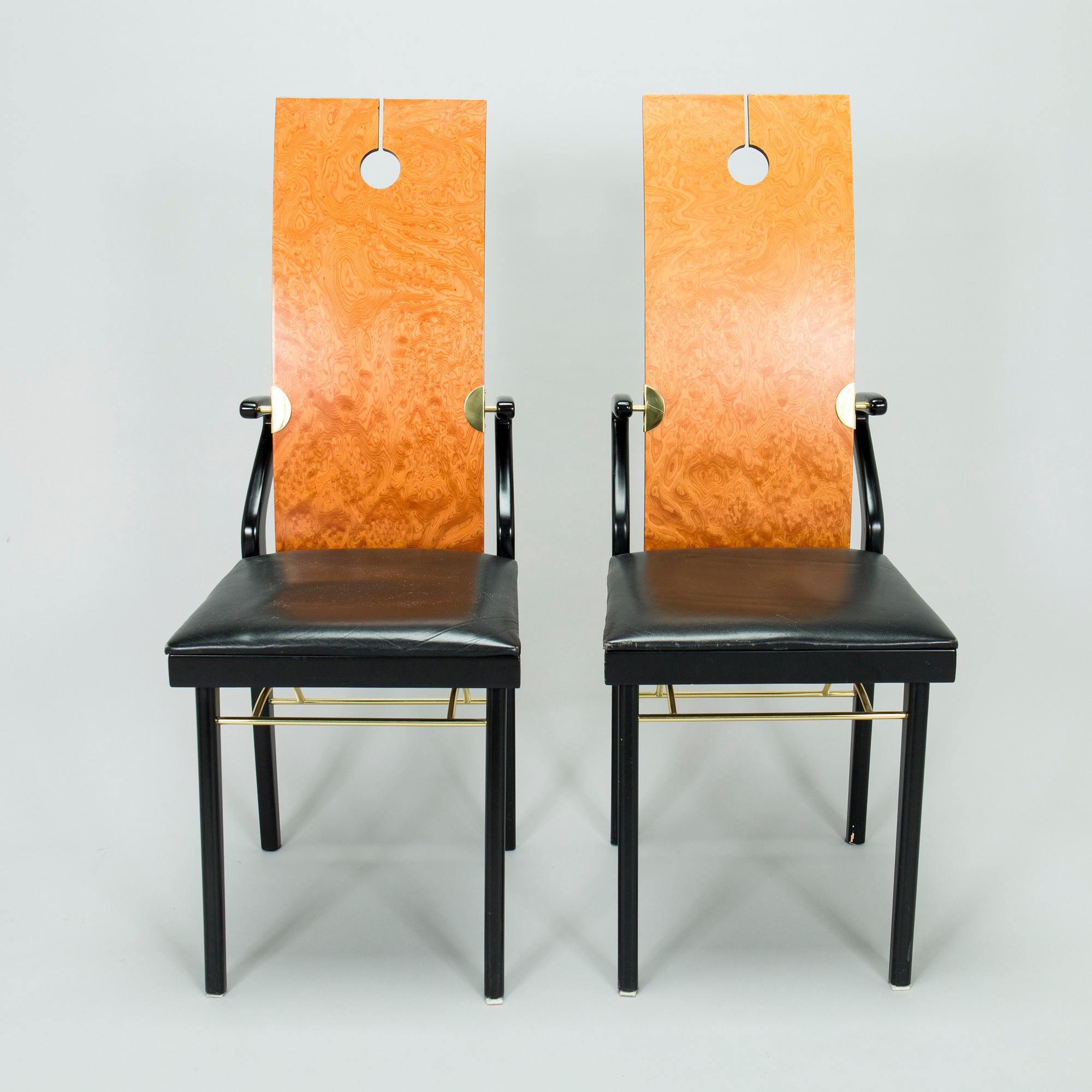 Pierre Cardin, A set of eight chairs marked Pierre Cardin, France. 1980s.