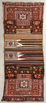 Sadelväska Bachtiari Khorjin semiantik ca 220x87 cm.