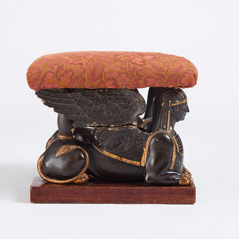 A late Gustavian style stool, 19th century.