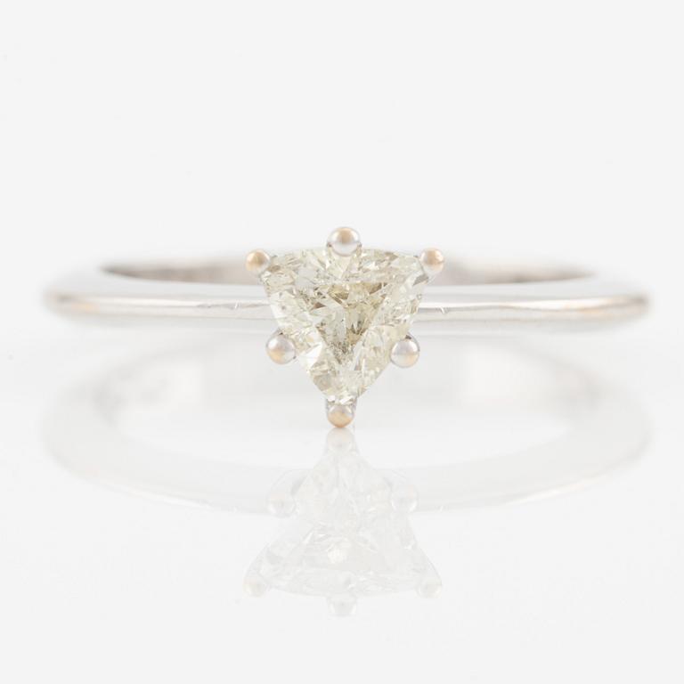 Trillion-cut diamond ring.