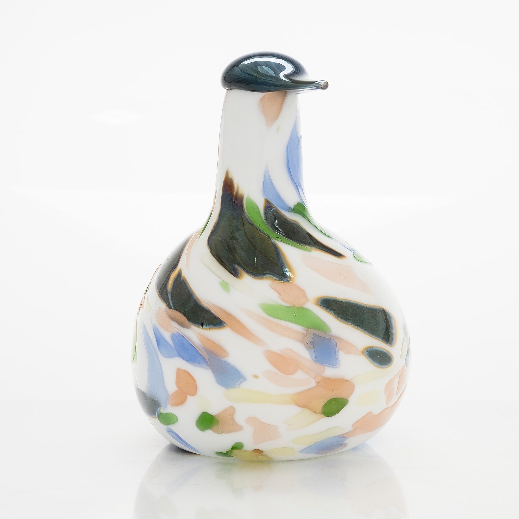 Oiva Toikka, vuosilintu ja muna 2014, "Leppärastas", signeerattu O. Toikka Nuutajärvi.