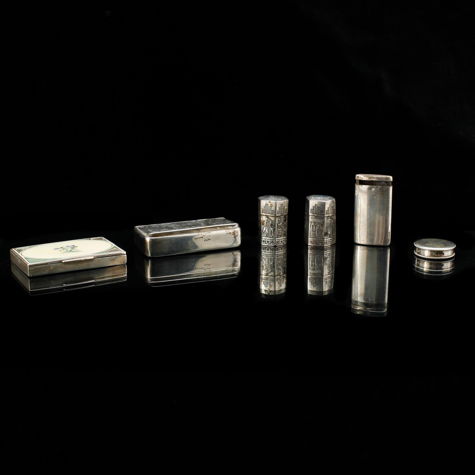 PARTI SILVER, 6 delar. Bl a Christian Brockmann, Karlstad 1865. Tot ca 360 g.