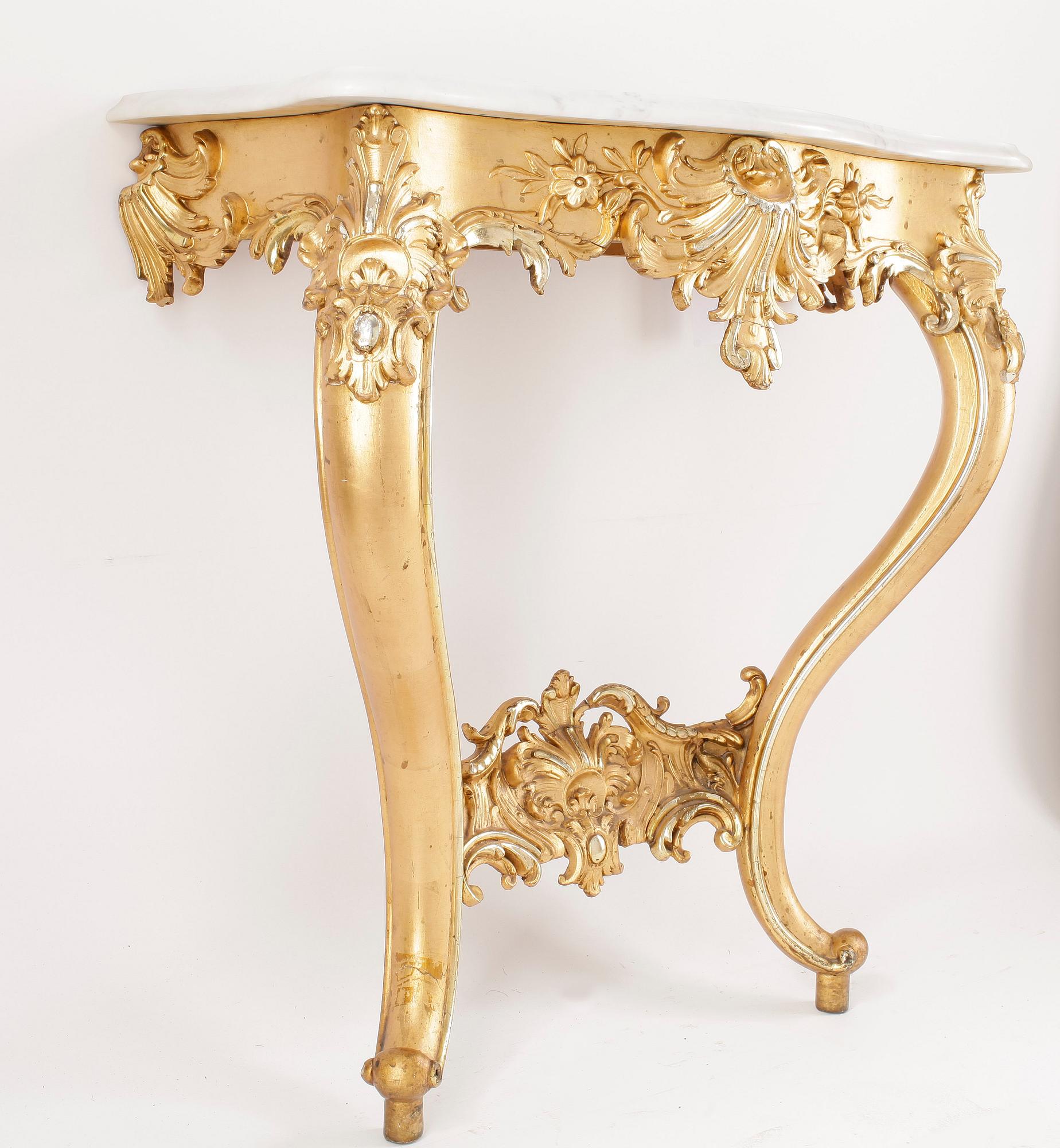 SPEGEL med KONSOLBORD. Nyrokoko. 1800-talets slut.