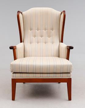 FÅTÖLJ, "Husfadern", Carl Malmsten, Jubileumsmodell 1988, nr 246, AB O.H Sjögren, 1900-talets andra hälft.