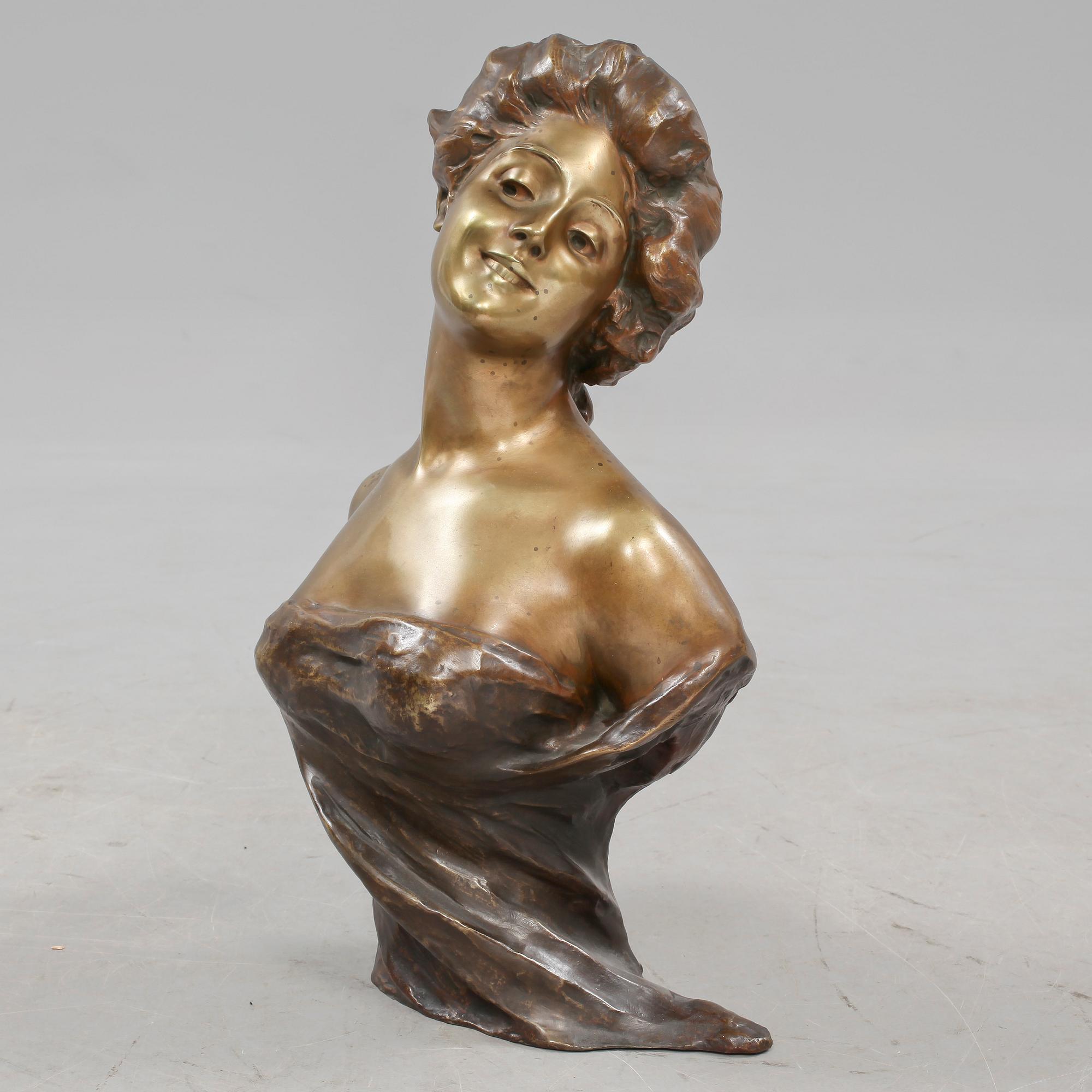 GEORGES VAN DER STRAETEN, skulptur, brons, signerad samt märkt Société de Bronzes de Paris. 1900-talets andra hälft.