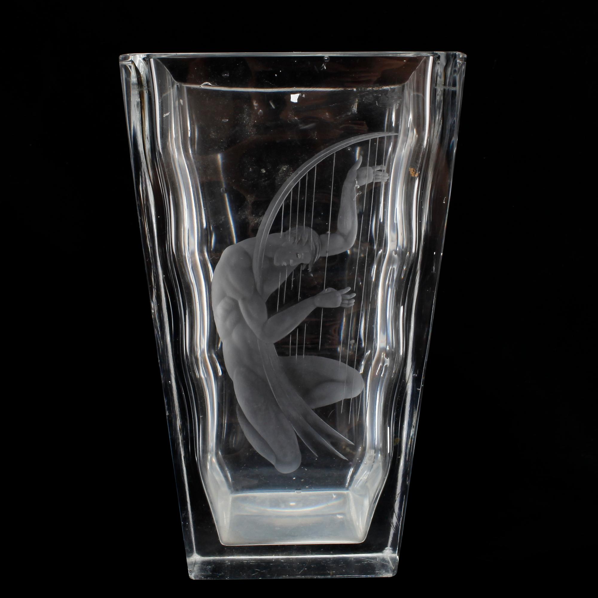 VAS, glas, Vicke Lindstrand, Orrefors, sign.