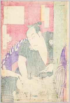 TOYOHARA KUNICHIKA (1835–1900), color woodblock print, triptych, Japan, 1878.