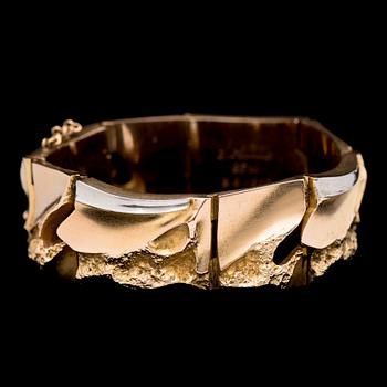 A BJÖRN WECKSTRÖM BRACELET, "Narda", 14K gold, platinum. Lapponia 1988.