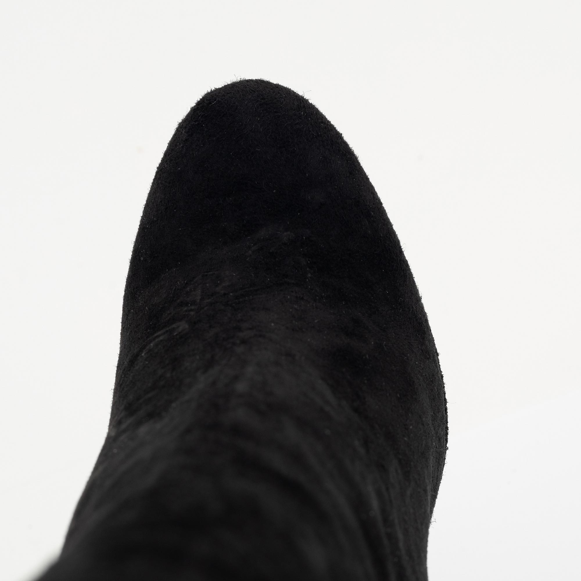 Christian Louboutin, a pair of black suede stiletto boots, size 36 1/2.