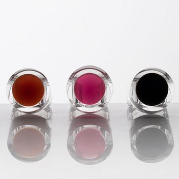 Siv Lagerström, rings, 3 pcs, acrylic plastic. 1970s.