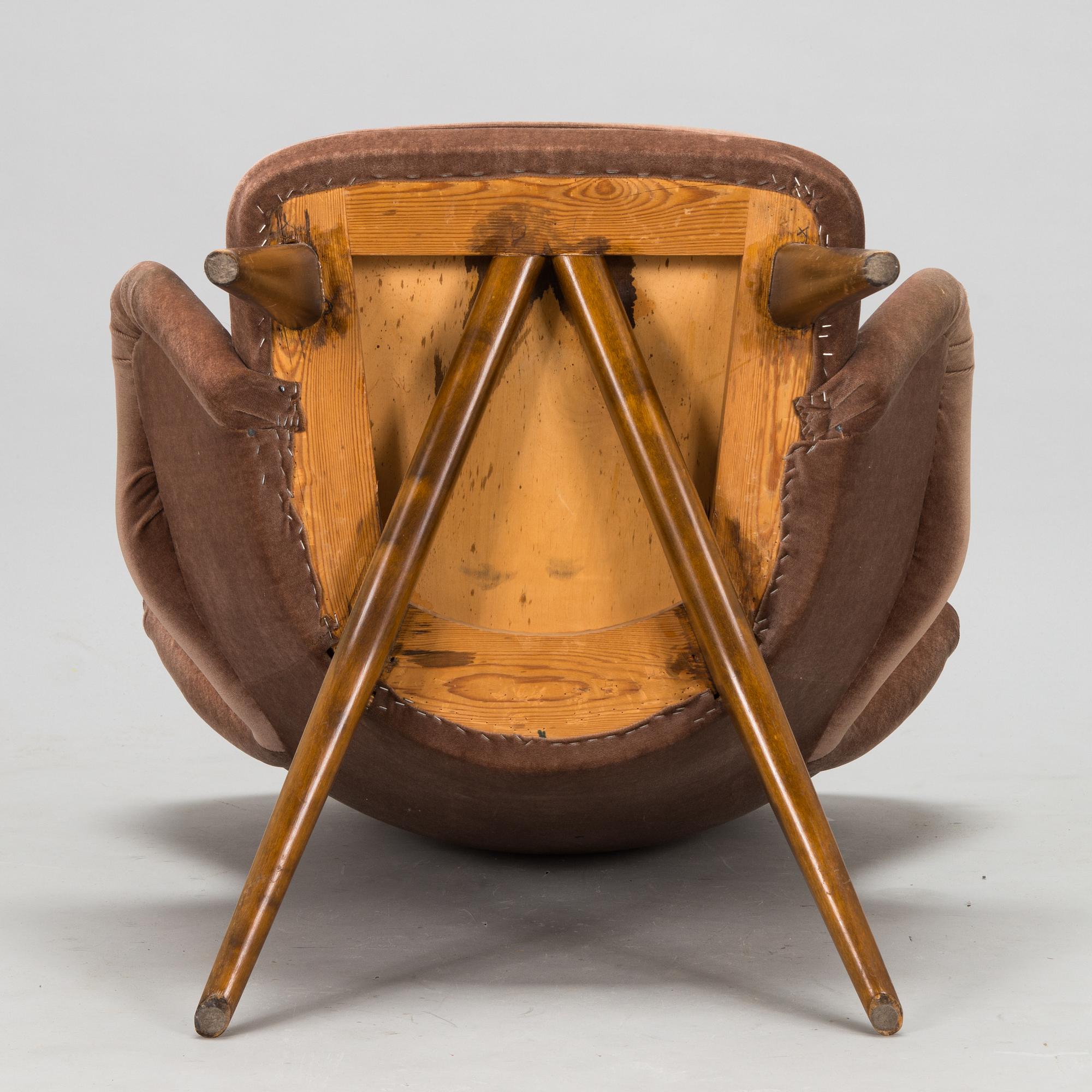 Carl Gustaf Hiort af Ornäs, a 'Siesta' armchair,  Puunveisto Oy - Träsnideri Ab, Finland 1940s-50s.