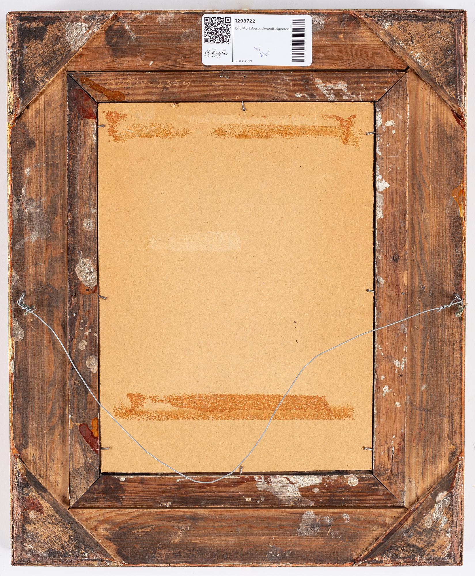 Olle Hjortzberg, watercolor, signed.