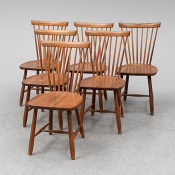 Six chairs by Carl Malmsten, limited edition, for Stolab, 2012.