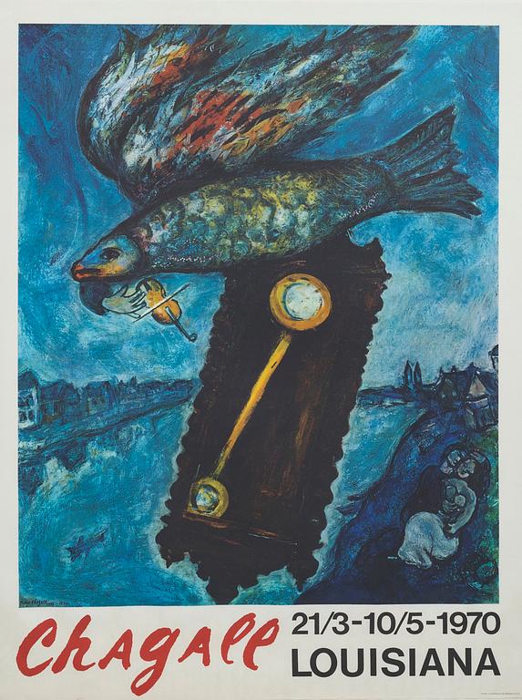 MARC CHAGALL, after, poster, Louisiana 1970.