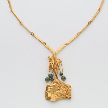 BJÖRN WECKSTRÖM, collier, "Det regnar över bergen",  Lapponia, Finland 1974, 18k.