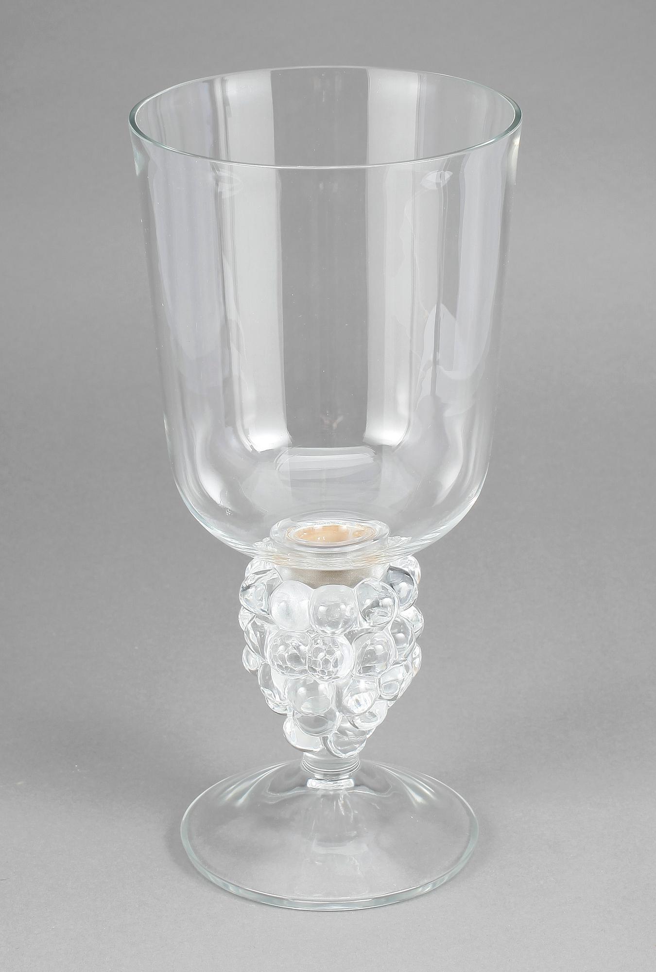GLASOBJEKT/LJUSSTAKE, tvådelad, glas, Lalique, 1960-tal.