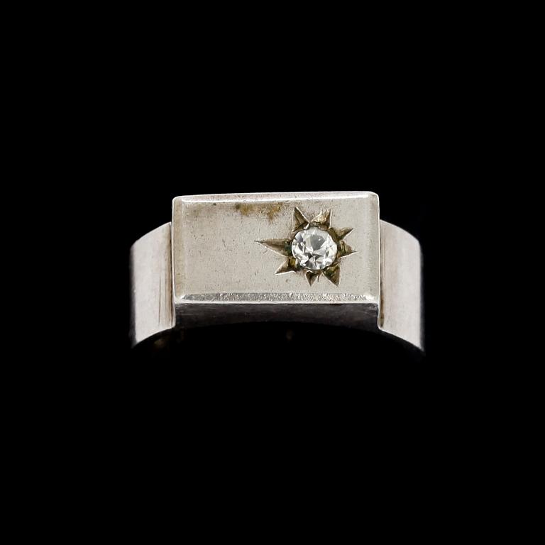 ARMLÄNK, samt RING sterling silver. Wiwen Nilsson, Lund 1958. vikt tot 24 g.