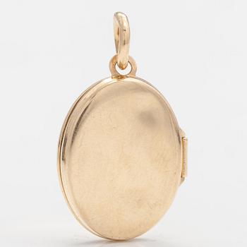 RIIPUS/MEDALJONKI, 14K kultaa, safiiri, timantteja n. 0.01 ct yht.