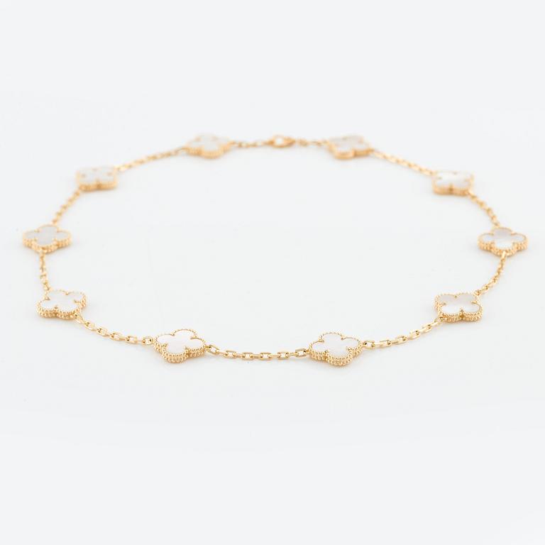 Van Cleef & Arpels collier "Alhambra" 18K guld med pärlemor.