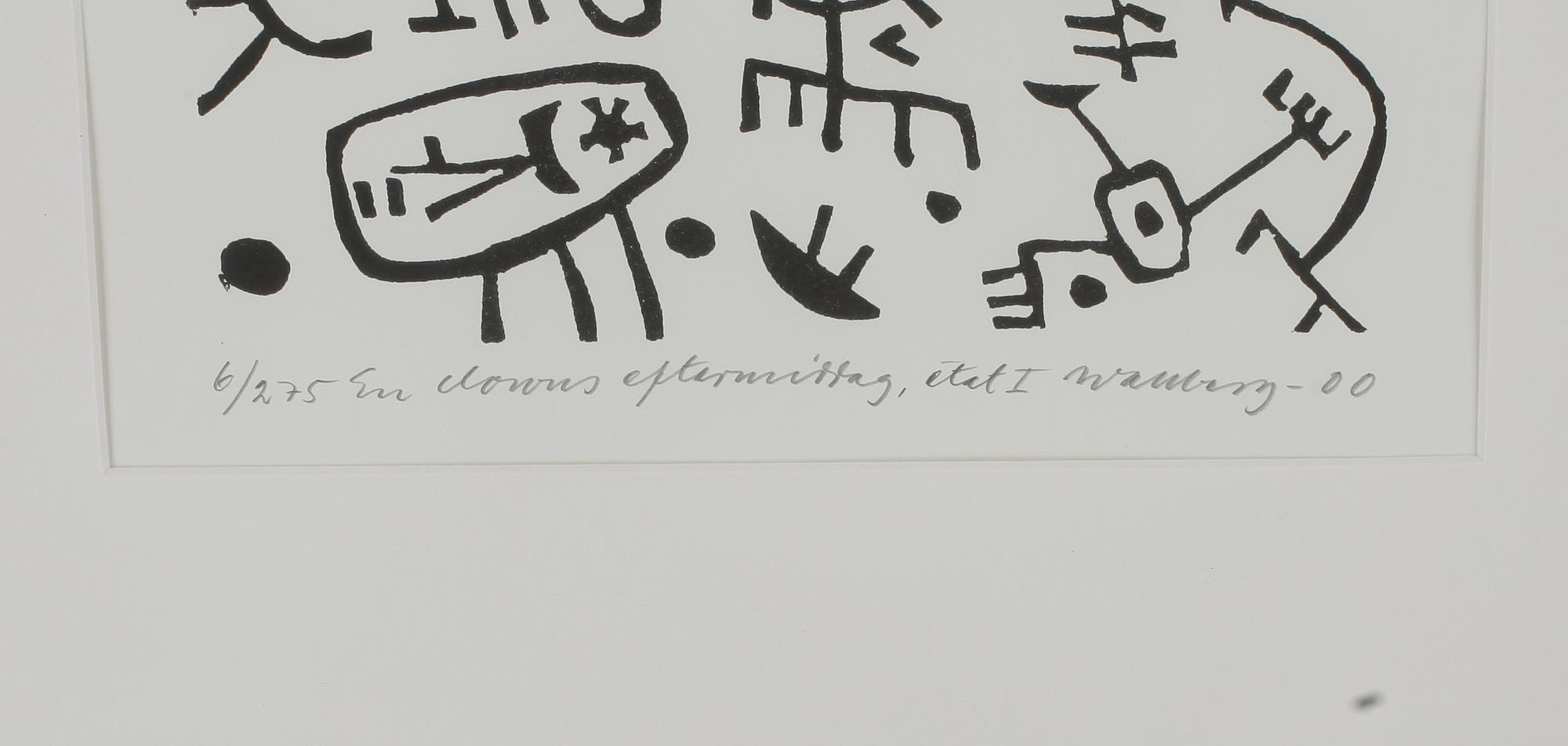 BENGT WALLBERG, grafiskt blad, signerad i trycket. Daterad - 00. Numrerad 6/275.