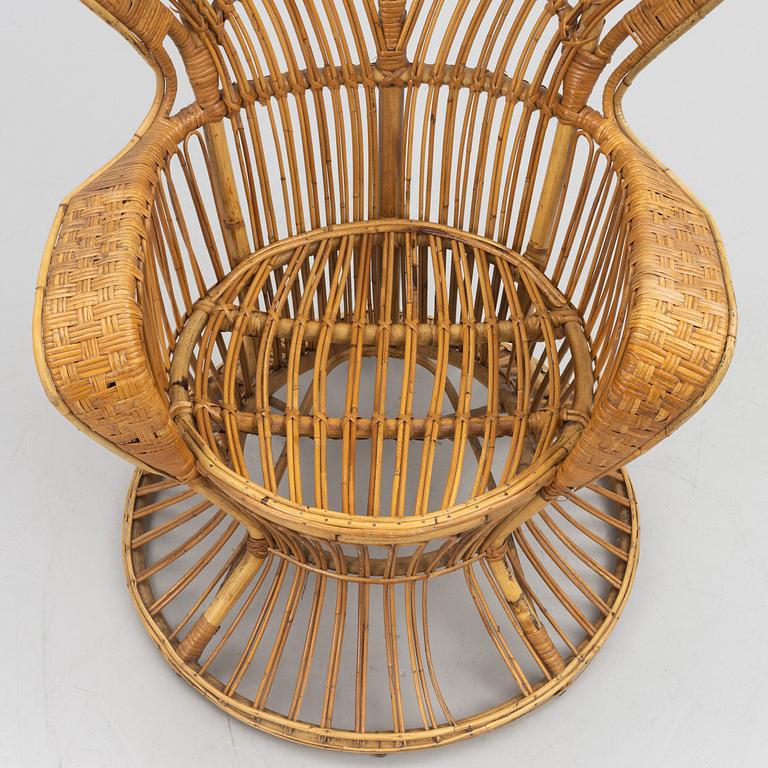 Gio Ponti & Lio Carminati, wicker chair, "Conte Biancamano", Bonacina, Italy, second half of the 20th century.