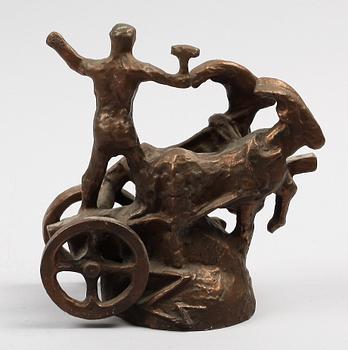 EBELING, ALLAN, skulptur, patinerad metall. Sign.